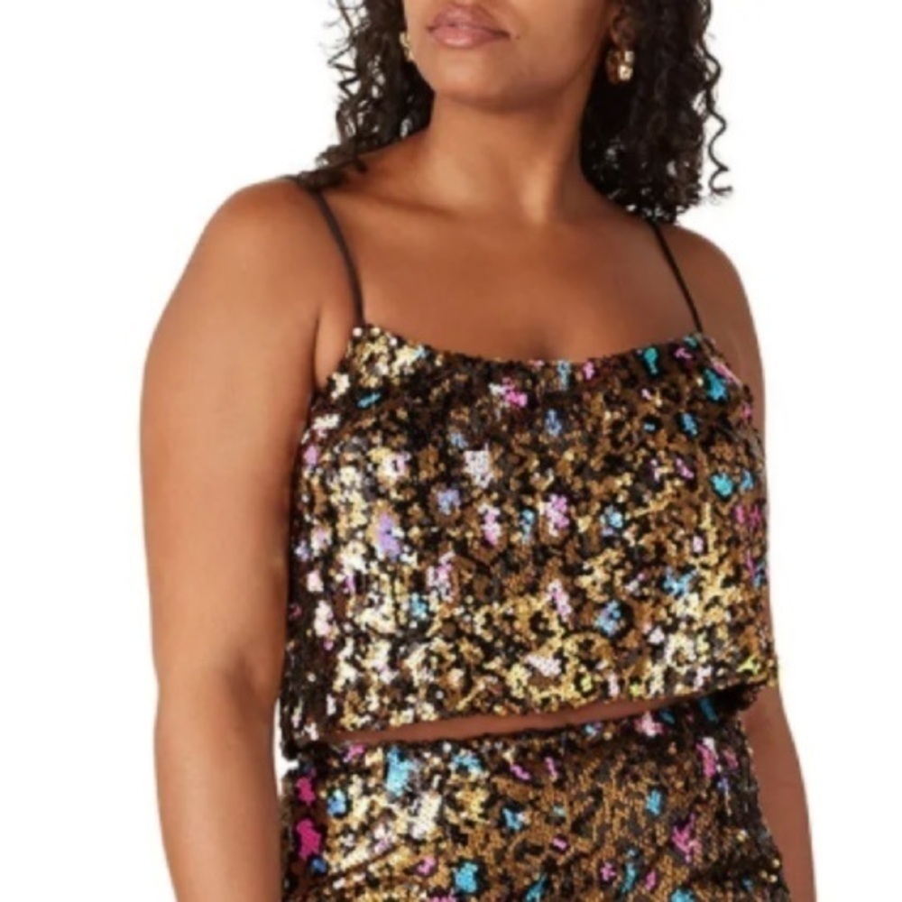 NWT Cosmopolitan X DTP Leopard Sequin Isla Tank size Small